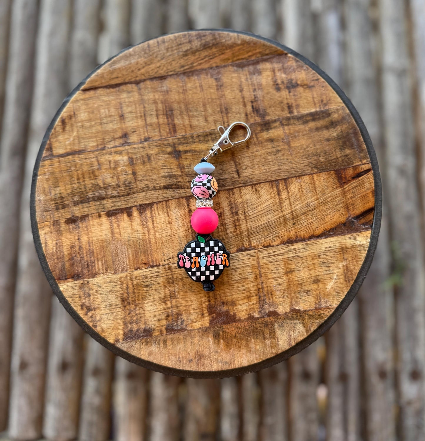 Teacher Checkered Keychain