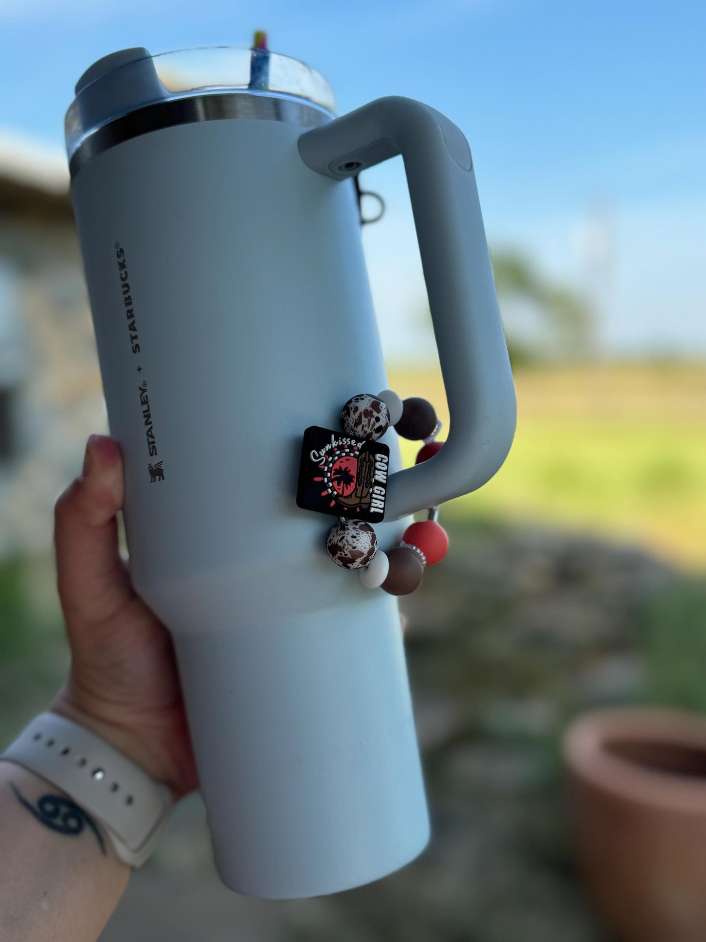 Sun-kissed Cowgirl Tumbler Handle Charm