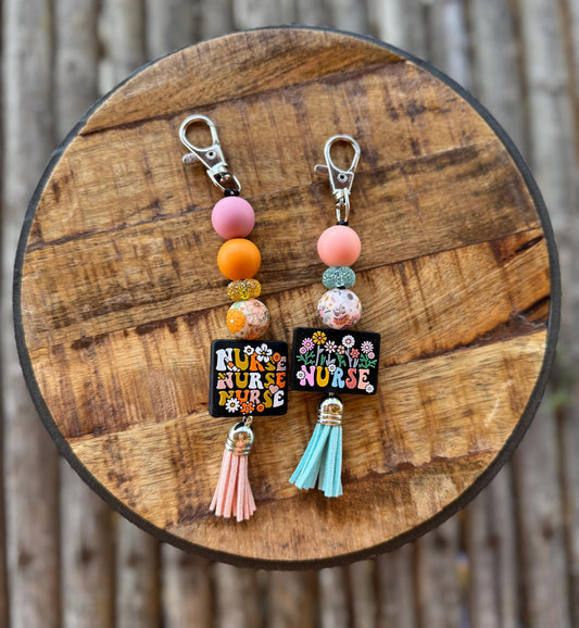 Floral Nurse Keychain