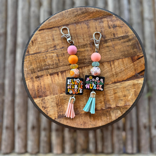 Floral Nurse Keychain