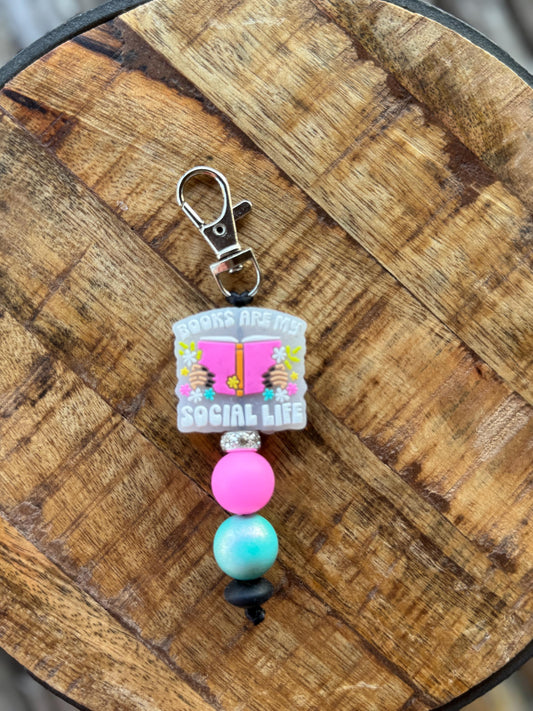 Books Are My Social Life Keychain